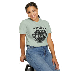 100% USDA Malarkey Certified T-Shirt, Funny Tee, Gift for Farmers, Humorous Apparel, Casual Wear, Agricultural Humor