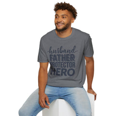 Husband Father Protector Hero Unisex Softstyle T-Shirt