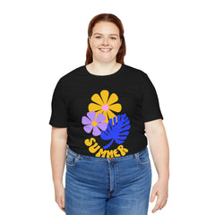Summer Floral Tee — Retro Flowers & Monstera Design