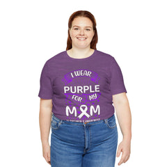 I Wear Purple For My Mom Alzheimers Awareness - Unisex Jersey Short Sleeve Tee