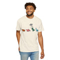 Dinosaur UFO Retro Unisex Garment-Dyed T-shirt