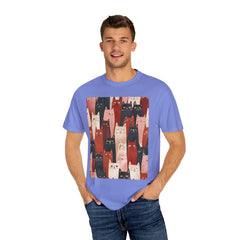 Cute Cat Print Unisex Garment-Dyed T-Shirt - Comfort Colors Soft Perfect for Animal Lovers and Casual Days