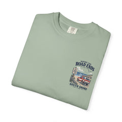 Where the Road Ends Long Island Unisex Garment-Dyed T-shirt