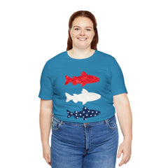 Patriotic Trout T-Shirt — Red White & Blue Fish Tee