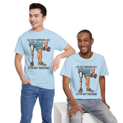 I'm Just Working Out My Leg Amputee Humor - Unisex Garment-Dyed T-shirt