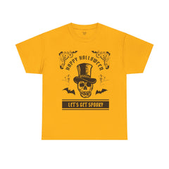 HAPPY HALLOWEEN Lets Get Spooky! Graphic Unisex Heavy Cotton Tee