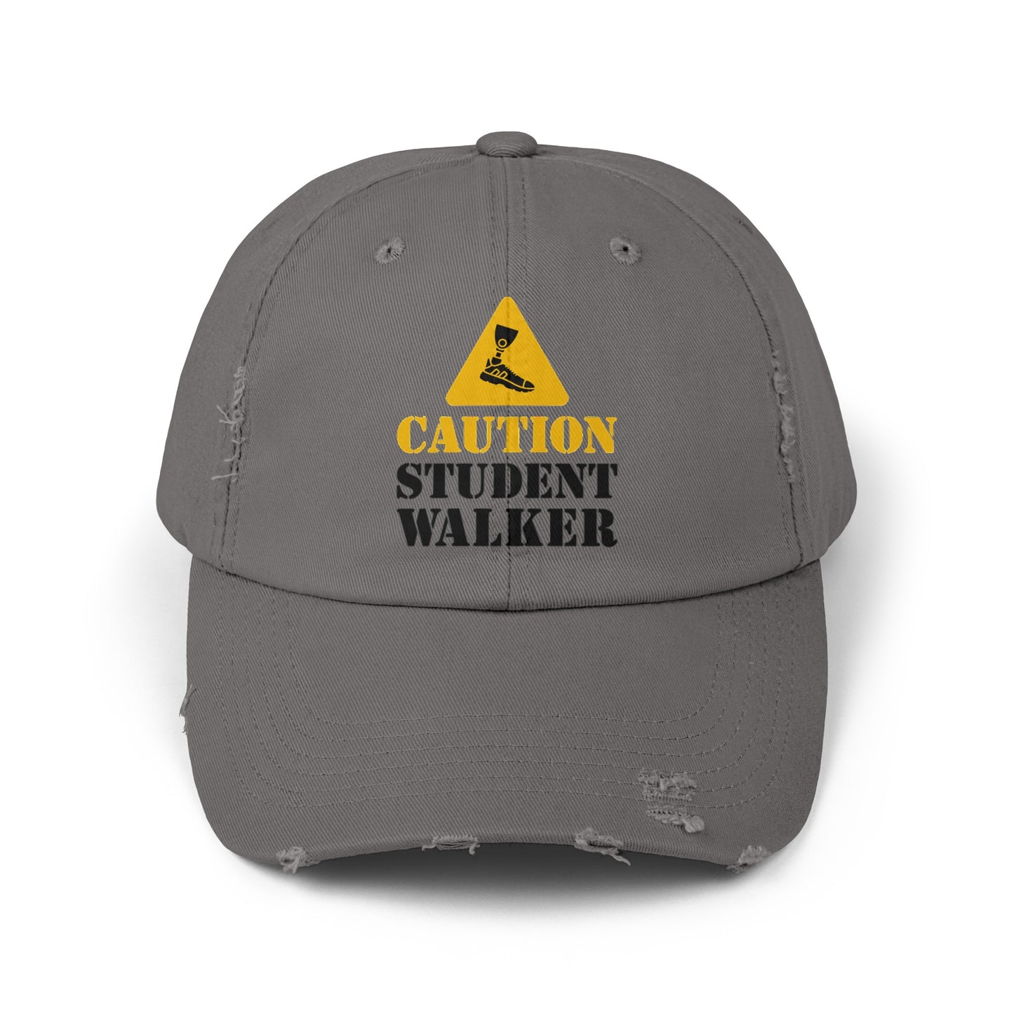 Amputee humor cap, Caution Student Walker graphic, distressed hat, amputee awareness gift, funny amputee gift, recovery encouragement gift