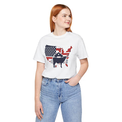 Red White and Blue Farmer Graphic, Unisex Jersey Short Sleeve Tee