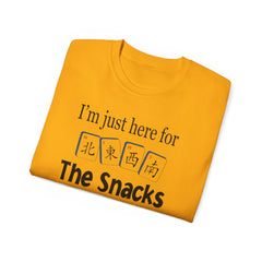 I'm Just Here For the Snacks Mahjong Tiles Unisex Ultra Cotton Tee / See our matching Coffee Mugs