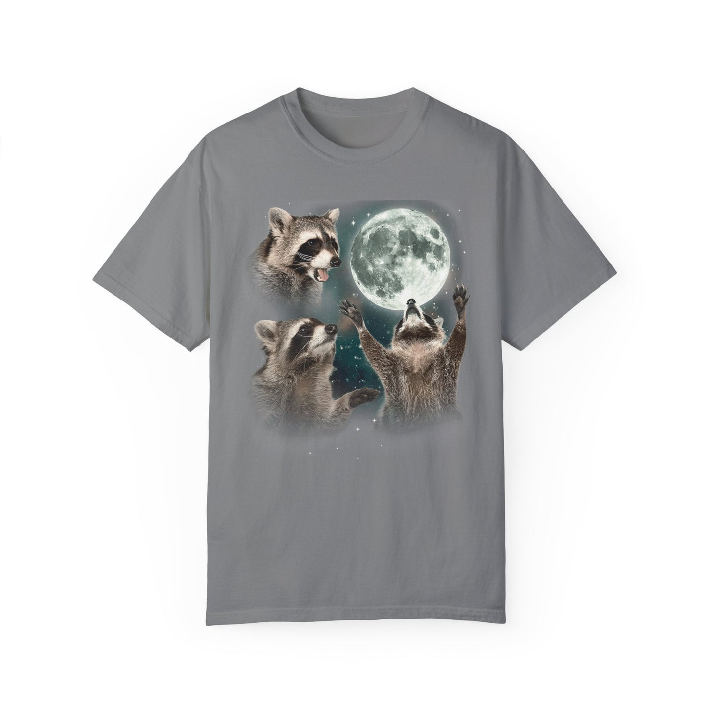 Three Raccoons and the Moon Vintage Style Graphic Tee