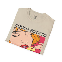Couch Potato Pop Art Girl Unisex Softstyle T-Shirt