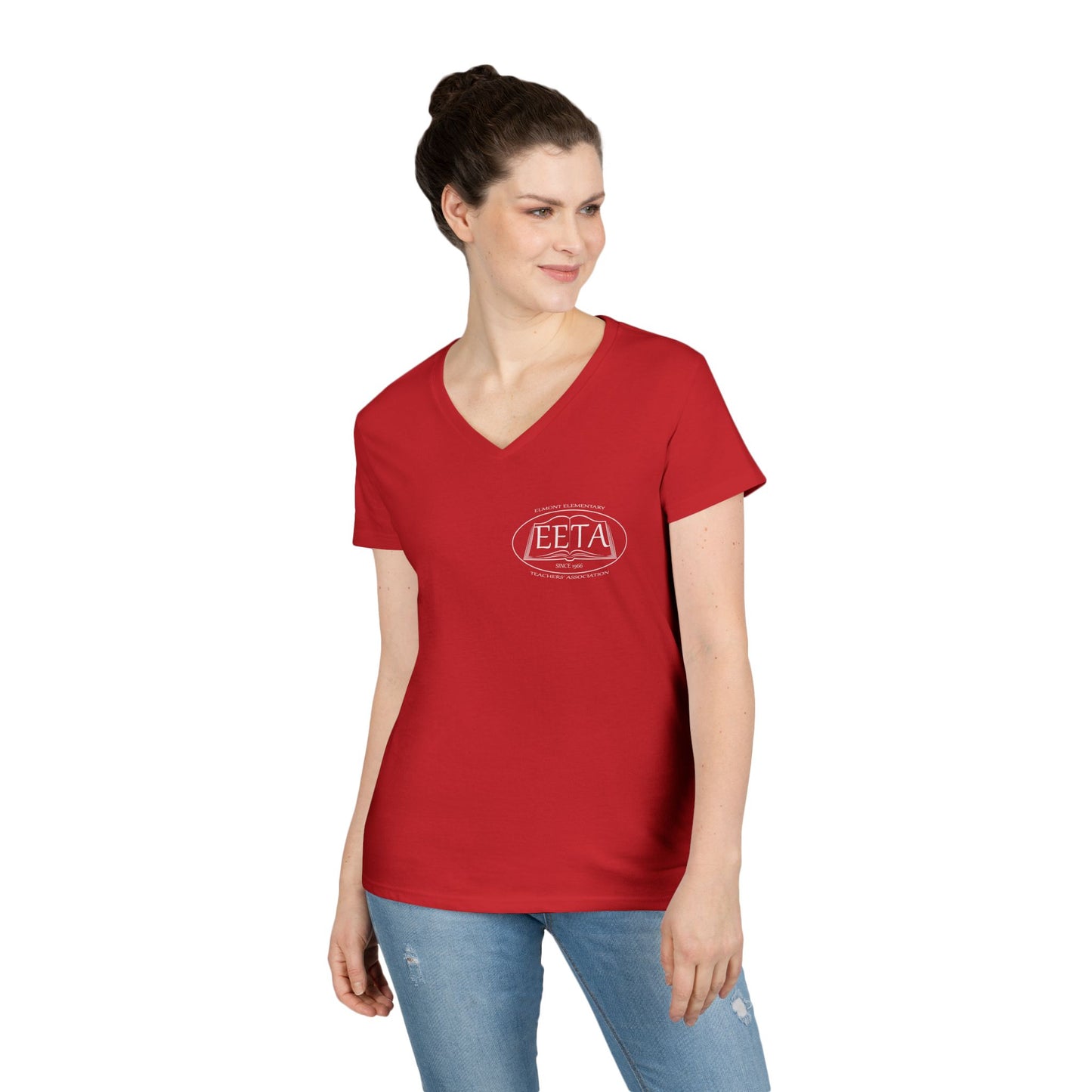 EETA Breast Logo - Ladies' V-Neck T-Shirt