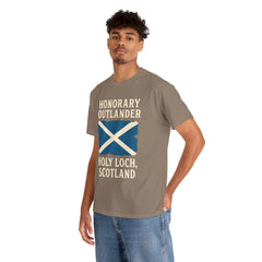 Honorary Outlander Heavy Cotton Tee, Holy Loch Scotland Shirt, Outlander Fan Gift, Casual Tee, Travel Souvenir, Unisex T-Shirt