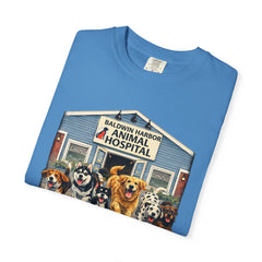 Front Graphic "Who Let the Dogs Out?" Baldwin Harbor Animal Hospital Cute Vet Clinic T Shirt