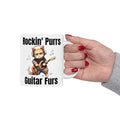 Cat lover mug, guitarist cat mug, ceramic cat mug, 11oz, 15oz, music lover gift, funny cat mug, musician gift idea, rock guitarist gift