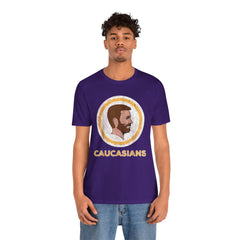 Bearded Graphic Tee - Funny Caucasians Satire Head Shot Unisex Jersey Short Sleeve Tee
