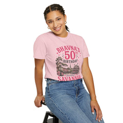 Bhavna Personalized 50th Birthday Girls Trip Savannah, Georgia T-Shirt