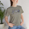 Peace Love Back The Blue in Alaska, Graphic Unisex Short Sleeve Tee