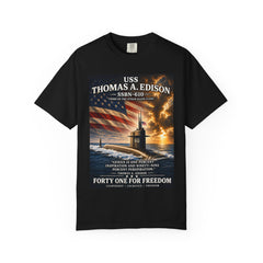 USS Thomas A Edison SSBN-610 Submarine T-Shirt — Forty One for Freedom Patriotic Crew Tee