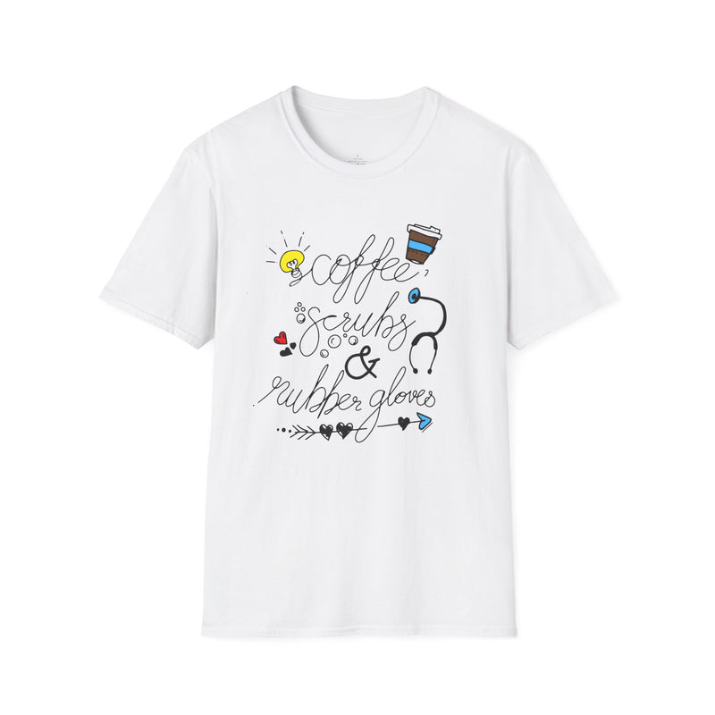 Coffee Nurse - Unisex Softstyle T-Shirt | Nurse Awareness, Medical Wear, Gift For Her, Scrubs Lover, Hospital Staff Gift, Registered Nurse