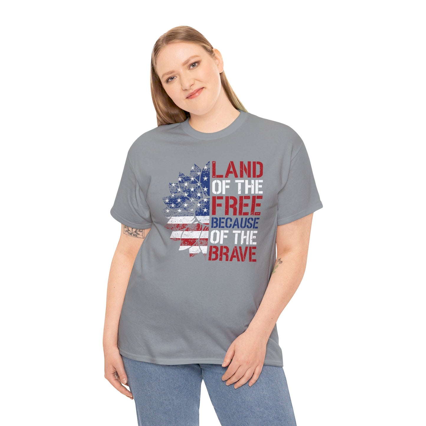 Land Of The Free Because Of The Brave - Unisex Cotton Tee