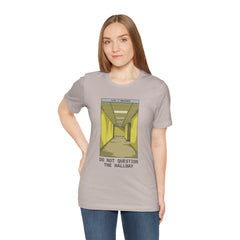 Do Not Question The Hallway T-Shirt — Retro Yellow Corridor Graphic Tee