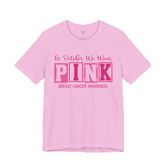 Breast Cancer Awareness T-Shirt — "In October We Wear PINK" Graphic Tee