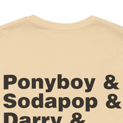 The Outsiders Shirt, Front and Back Images, Greasers Characters Shirt, Unisex Jersey Short Sleeve Tee