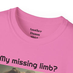 My Missing Limb? It Was Stampeding Elephants - Unisex T Shirt | Amputee Humor, Amputee Gift, Amputation Excuse, Animal, Wildlife, Motivation