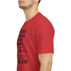 Personalized Dog Dad T‑Shirt — "Treats. Walks. Toys. Naps." Father's Day Gift