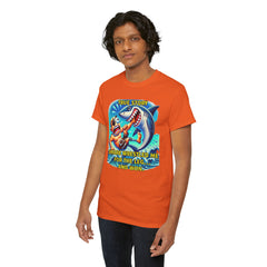 Amputee Humor True Story Shark Wrestled Me For The Leg, And Won - Unisex Heavy Cotton Tee
