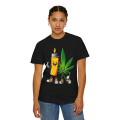 Vintage 'Lighter & Weed' Graphic T-Shirt — Relaxed Stoner/Cannabis Tee