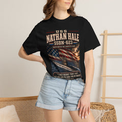 USS Nathan Hale SSBN-623 Submarine T-Shirt — "Forty One For Freedom" Patriotic Crew Tee