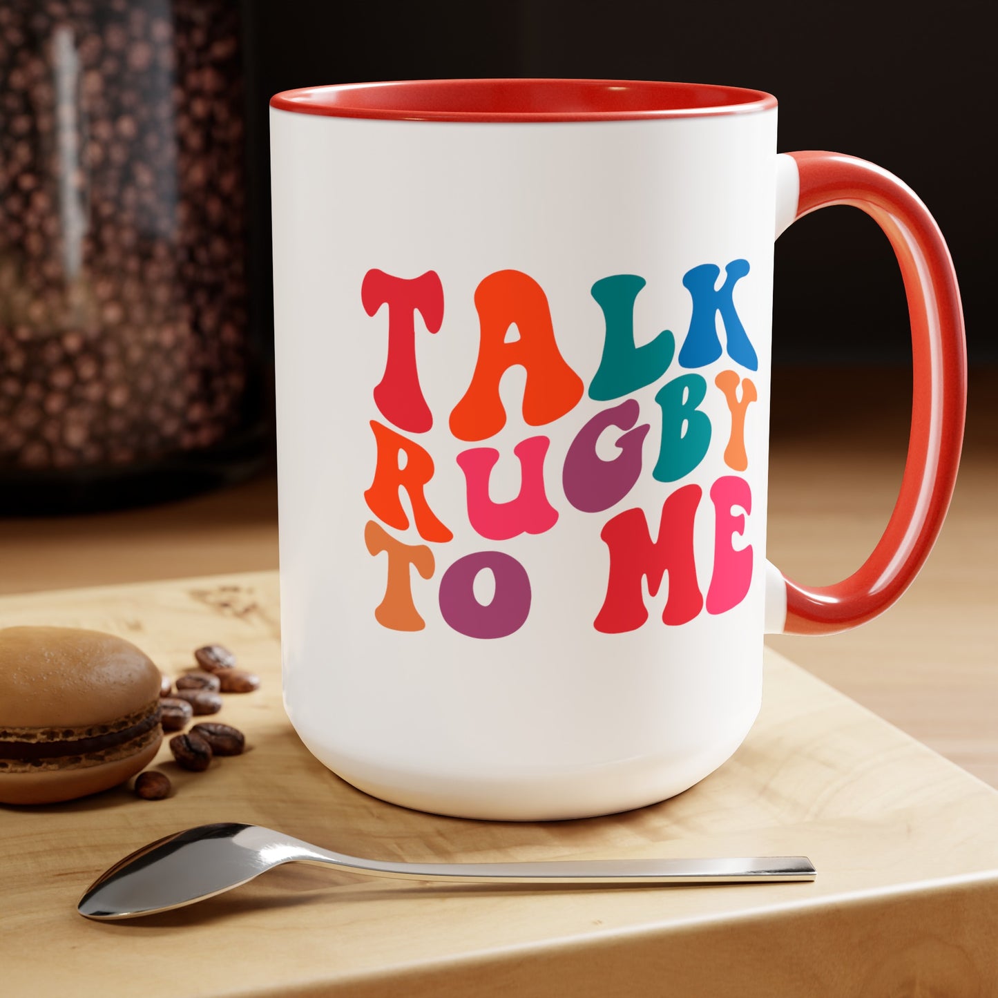 Talk Rugby To Me 15 oz Mug,Rugby mug,rugby coffee mug,rugby fan gift,scrum lover gift,hooker rugby gift,ruck fan gift,rugby player present