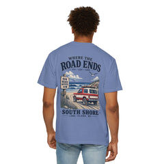 Where the Road Ends Long Island Unisex Garment-Dyed T-shirt