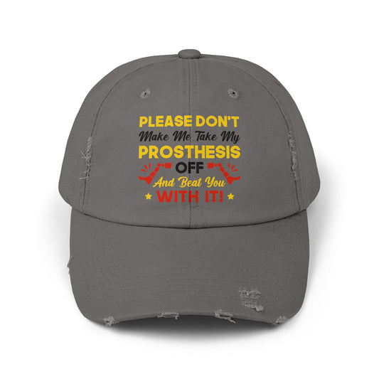 Funny Leg Amputee Quote - distressed unisex cap