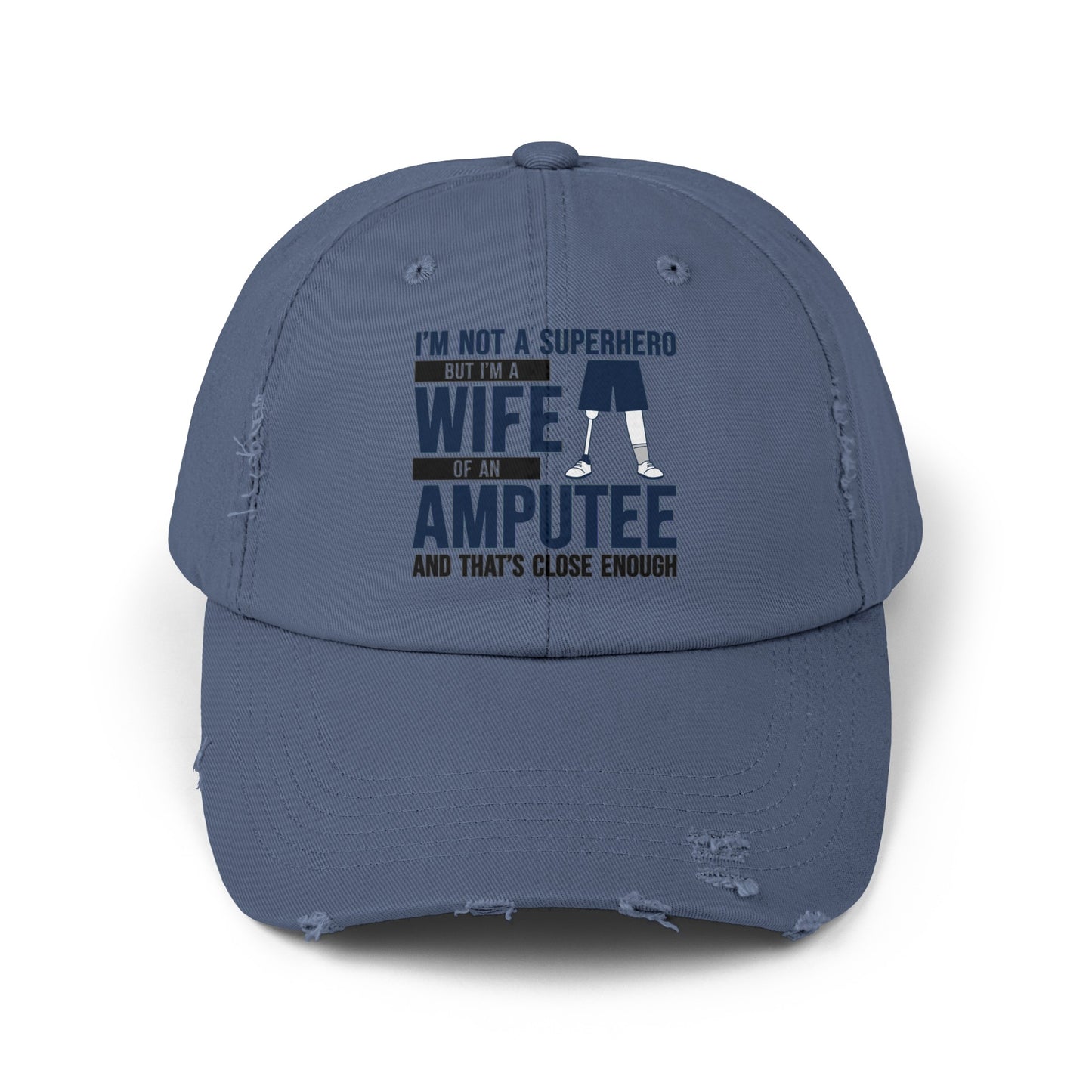 Amputee humor cap, Super Hero Wife Of An Amputee, distressed hat, funny amputee cap, amputee awareness gift, recovery encouragement gift