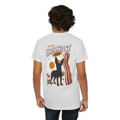 Breakfast Club Dog T‑Shirt — Retro Bacon & Eggs Graphic Tee