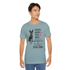 Personalized Dog Dad T‑Shirt — "Treats. Walks. Toys. Naps." Father's Day Gift