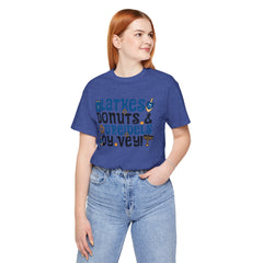 Latkes, Donuts, Dreidel, Oy Vey! - Unisex Jersey Short Sleeve Tee