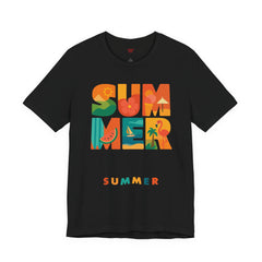 Summer Graphic Tee — Colorful Tropical "SUMMER" Typography T-Shirt