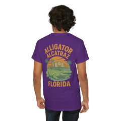 Alligator Alcatraz Unisex Heavy Cotton Tee, Florida Souvenir Shirt, Travel Gift, Vintage Style Tee, Nature Lover Apparel