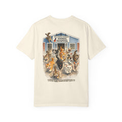 Back Graphic "Who Let the Cats Out?" Baldwin Harbor Animal Hospital Cute Vet Clinic T Shirt