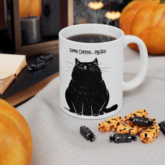 Some Coffee Please, Black Cat Graphic, Ceramic Mug, (11oz, 15oz)