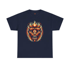 Flaming Fire Cyclops - Graphic Unisex Heavy Cotton Tee