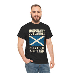 Honorary Outlander Heavy Cotton Tee, Holy Loch Scotland Shirt, Outlander Fan Gift, Casual Tee, Travel Souvenir, Unisex T-Shirt