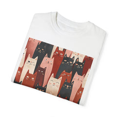 Cute Cat Print Unisex Garment-Dyed T-Shirt - Comfort Colors Soft Perfect for Animal Lovers and Casual Days
