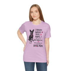 Personalized Your Dog and its name Mother's Day T-Shirt — 'Treats. Walks. Toys. Naps.