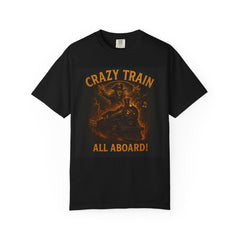 Crazy Train Unisex T-shirt - Graphic Tee for Music Lovers, Edgy Casual Wear, Gift for Concerts, Halloween, and Fun Gatherings