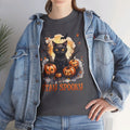 Black Cat And Pumpkin! Graphic Unisex Heavy Cotton Tee